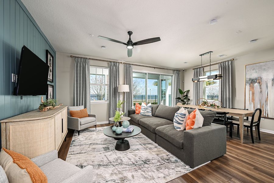 Furnished interior in a model home at Towns at Riverwalk: Lake Monroe TH in Sanford (Image 5).
