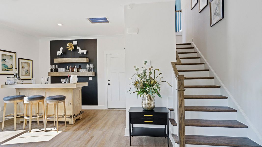Furnished interior in a model home at Montgomery Chase in Greenville (Image 3).