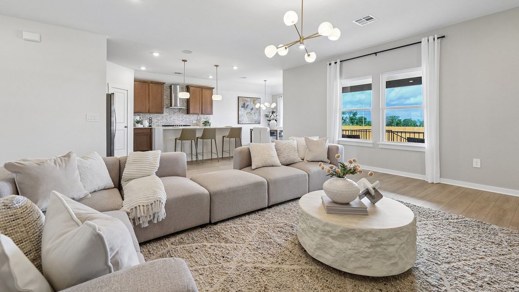 Furnished interior in a model home at Monarch Ranch in Manor (Image 23).