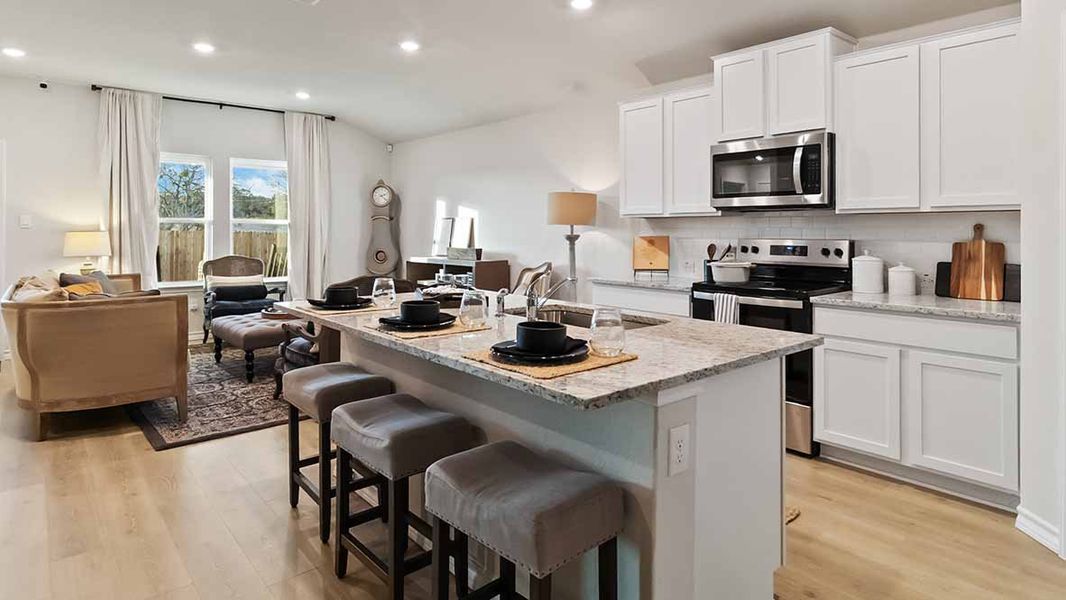 Furnished interior in a model home at The Birch at Spencer Ranch in Boerne (Image 10).