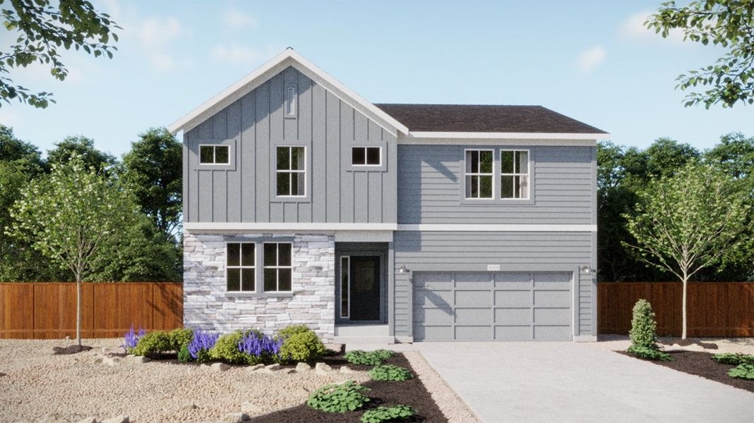 Front exterior of a home in the The Legacy Collection at Talon Pointe community, located in Thornton, CO (Image 3).