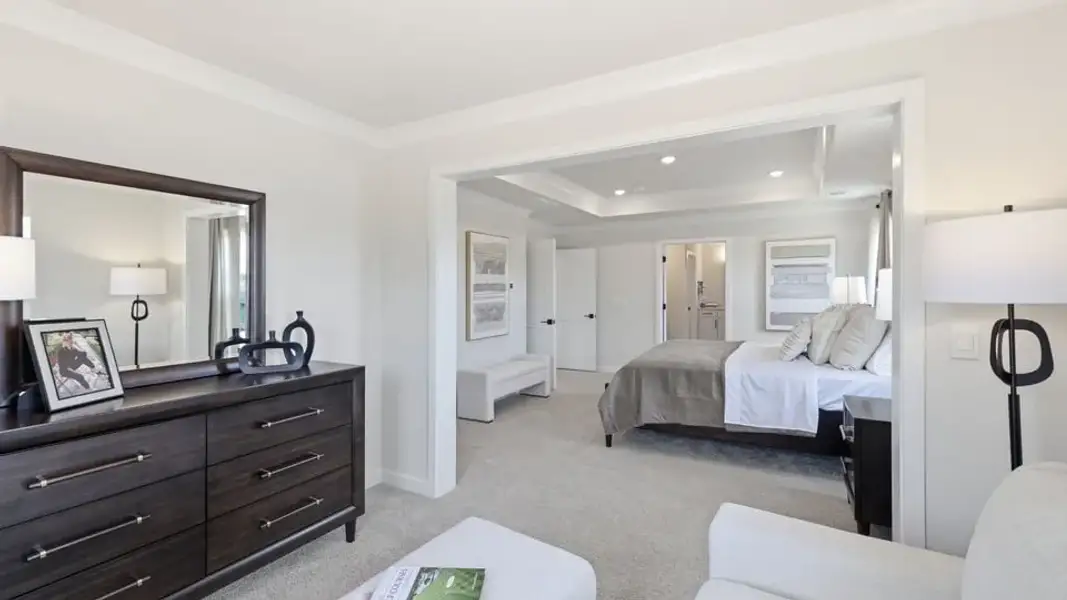 Furnished interior in a model home at Spring Ridge Reserve in Anderson (Image 38).