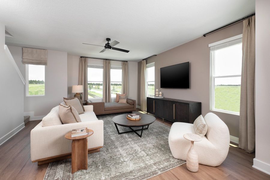 Furnished interior in a model home at Parkview at Hamlin in Winter Garden (Image 6).