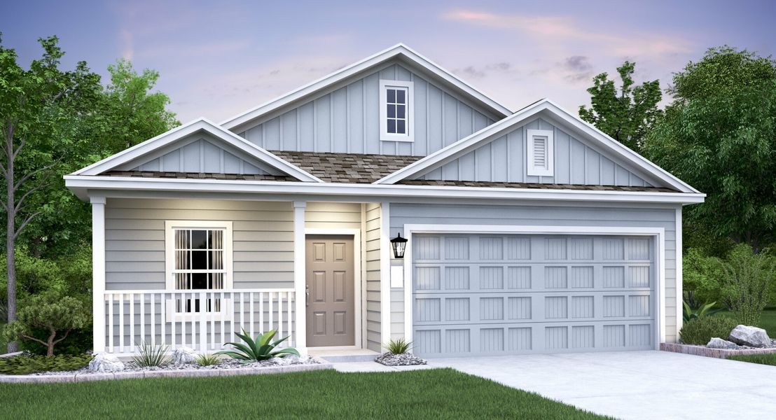 Front exterior of a home in the Greenwood: Watermill Collection community, located in Pflugerville, TX (Image 10).
