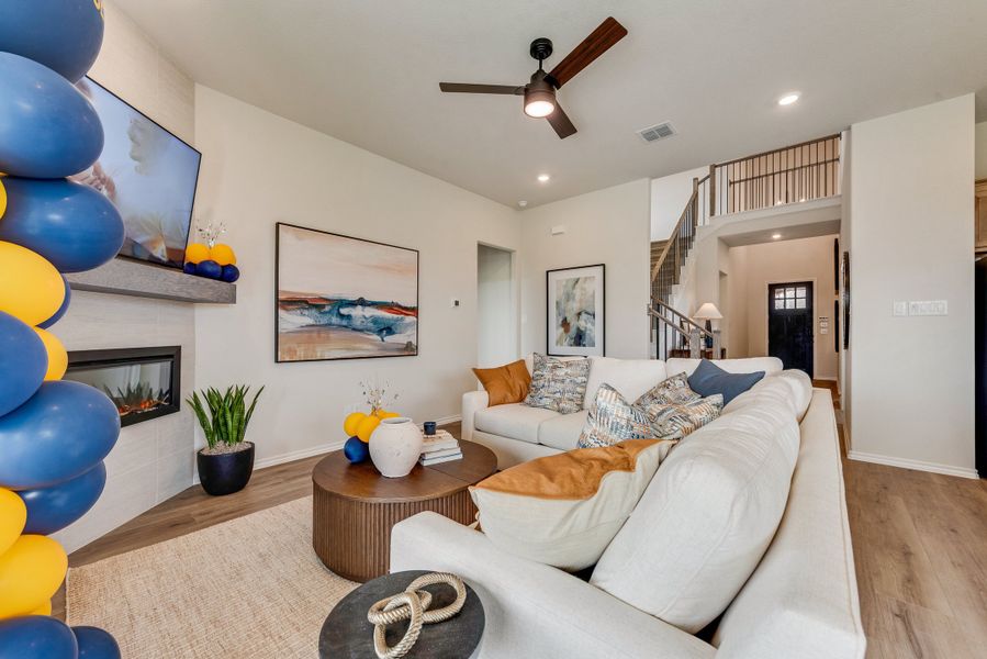 Furnished interior in a model home at Meadow Park at The Meadows in Krugerville (Image 6).