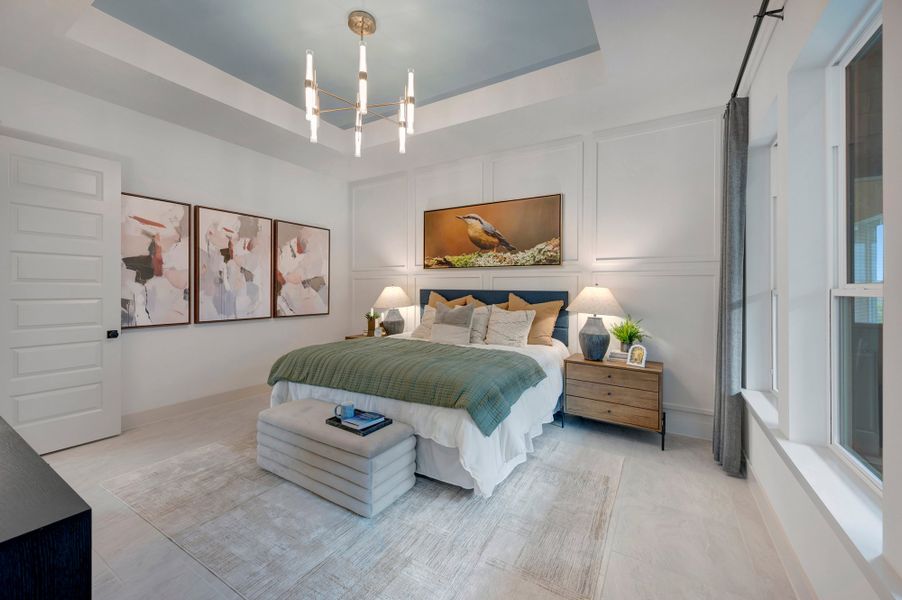 Furnished interior in a model home at Bridgeland Central: Emerald Heights - Enclave Row Collection in Cypress (Image 18).
