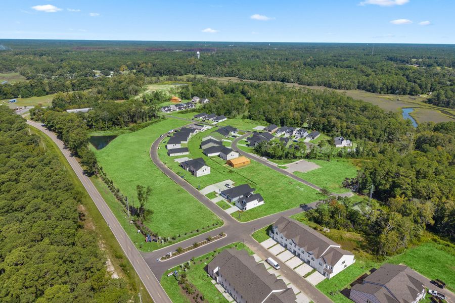 Aerial view of the Creekview Landing community in Shallotte, NC, showing layout and nearby surroundings (Image 13).