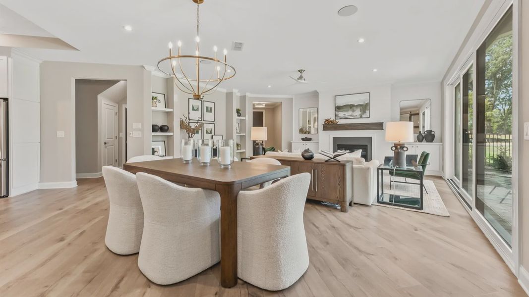 Furnished interior in a model home at The Courtyards at Post Road in Cumming (Image 5).