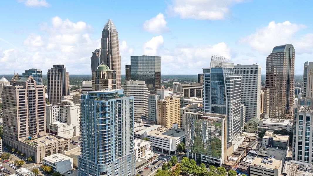 Charlotte Aerial Downtown Skyline Close Crop Charlotte Aerial Downtown Skyline Close Crop