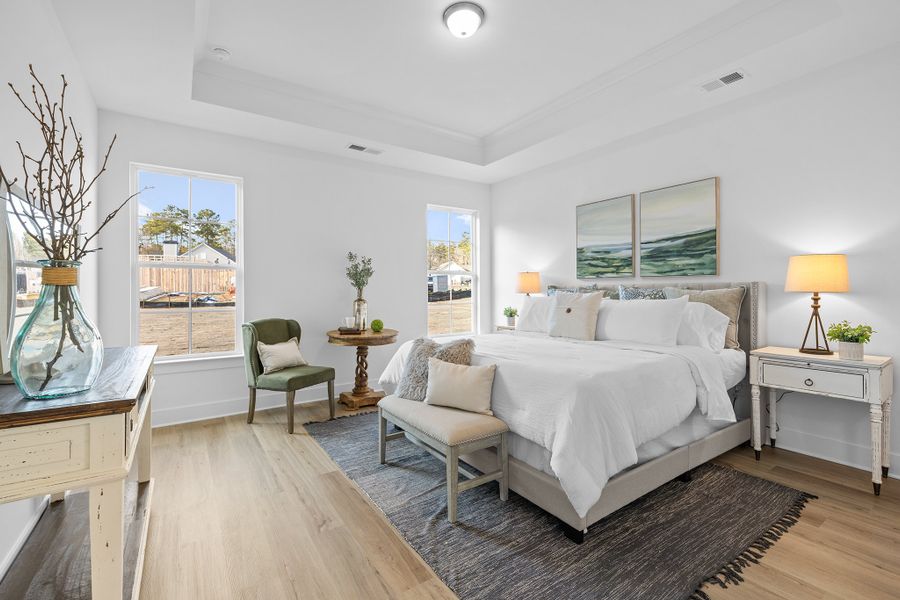 Furnished interior in a model home at Enclave at Harbor Club in Greensboro (Image 9).