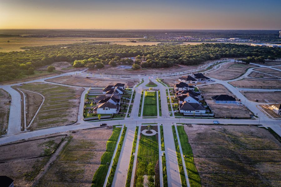 Aerial view of the Landmark community in Denton, TX, showing layout and nearby surroundings (Image 13). Aerial view of the Landmark community in Denton, TX, showing layout and nearby surroundings (Image 13).