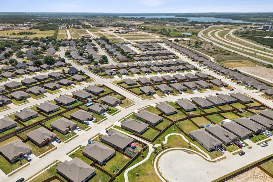 Aerial view of the Chisholm Hills community in Cleburne, TX, showing layout and nearby surroundings (Image 7). Aerial view of the Chisholm Hills community in Cleburne, TX, showing layout and nearby surroundings (Image 7).