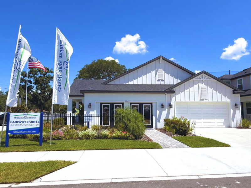 Front exterior of a home in the Fairway Pointe - 55+ Villa Community community, located in Sun City Center, FL (Image 15).