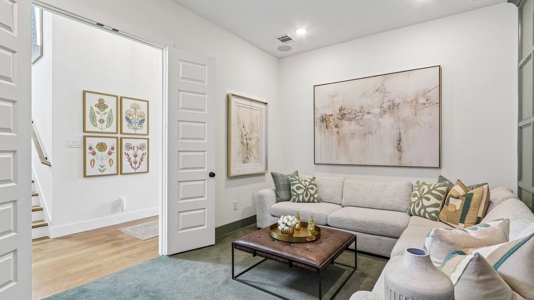Furnished interior in a model home at The Reserve at Watters in Allen (Image 10).
