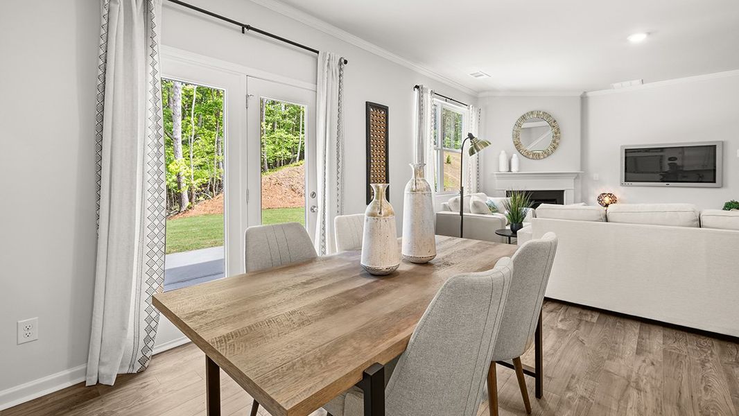 Furnished interior in a model home at Parkside at Carter Grove in Cartersville (Image 24).