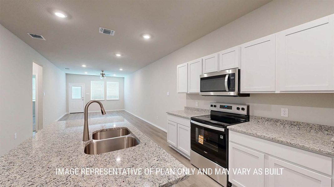 Furnished interior in a model home at The Terrace Duplexes in Temple (Image 4). Furnished interior in a model home at The Terrace Duplexes in Temple (Image 4).