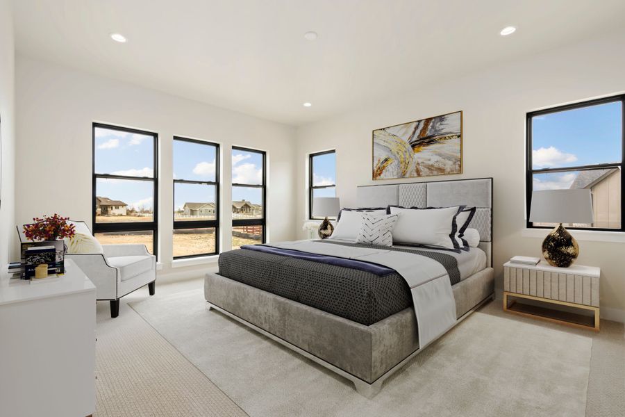 Furnished interior in a model home at Acadia at RainDance in Windsor (Image 9).
