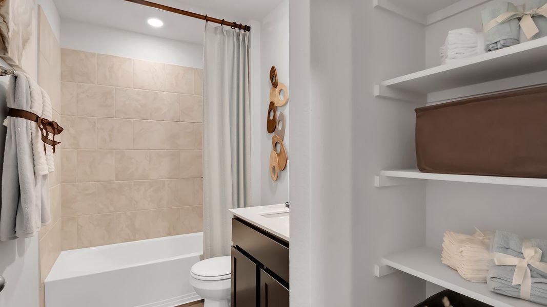 Furnished interior in a model home at Cedar Trails in Belton (Image 23).