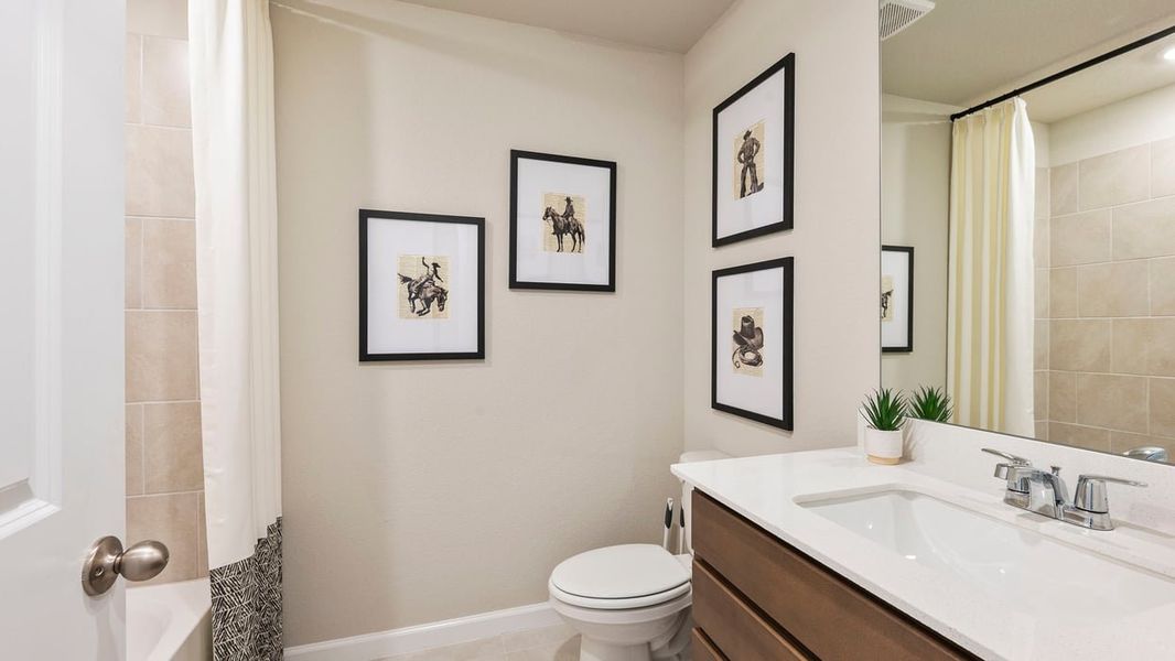 Furnished interior in a model home at Knox Landing in College Station (Image 11).