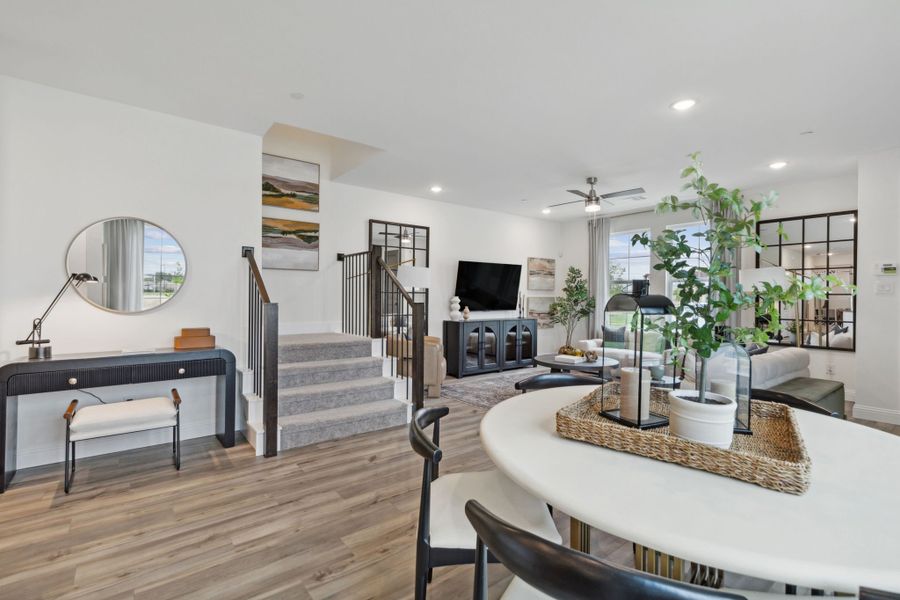 Furnished interior in a model home at Twin Creeks Watters in Allen (Image 20).