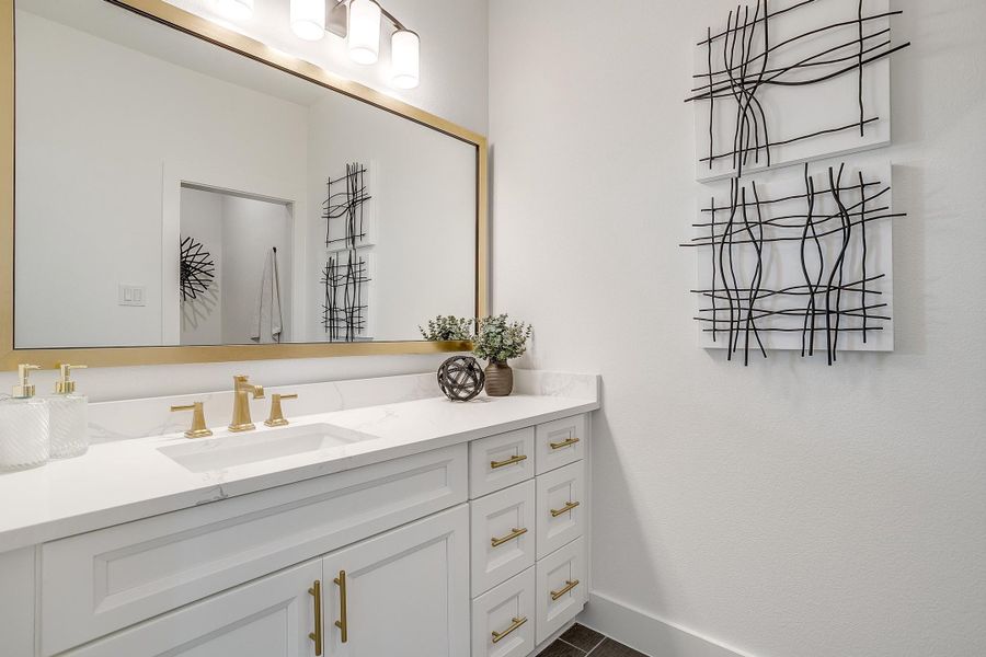 Furnished interior in a model home at MidTowne in Midlothian (Image 43).