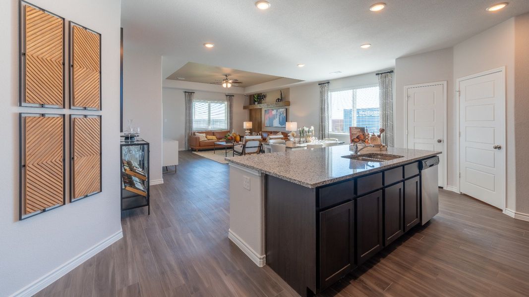 Kitchen, Dining Area, & Family Room