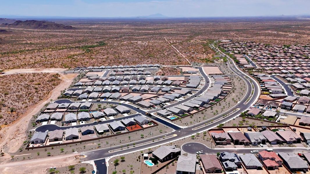 Aerial view of the Entrada Del Oro community in Gold Canyon, AZ, showing layout and nearby surroundings (Image 8).