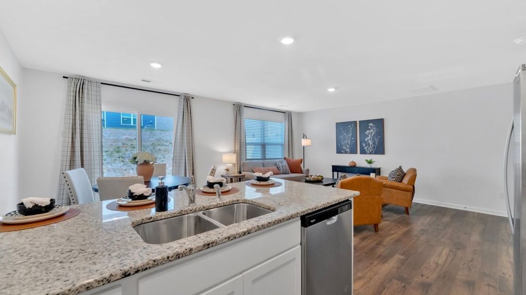 Furnished interior in a model home at Warren's Way Townhomes in Jonesborough (Image 4).