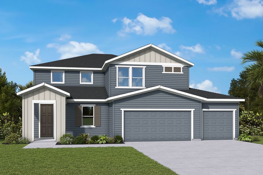 Front exterior of a home in the The Preserve at Laurelton – The Canopy Collection community, located in Green Cove Springs, FL (Image 11). Front exterior of a home in the The Preserve at Laurelton – The Canopy Collection community, located in Green Cove Springs, FL (Image 11).