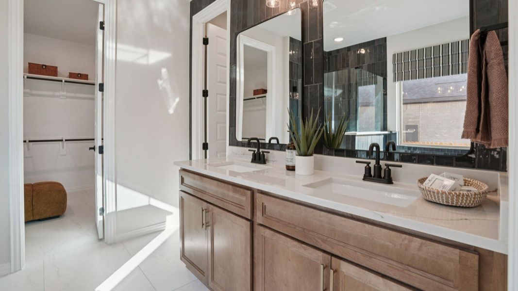 Furnished interior in a model home at Stream Waters in Seguin (Image 37).
