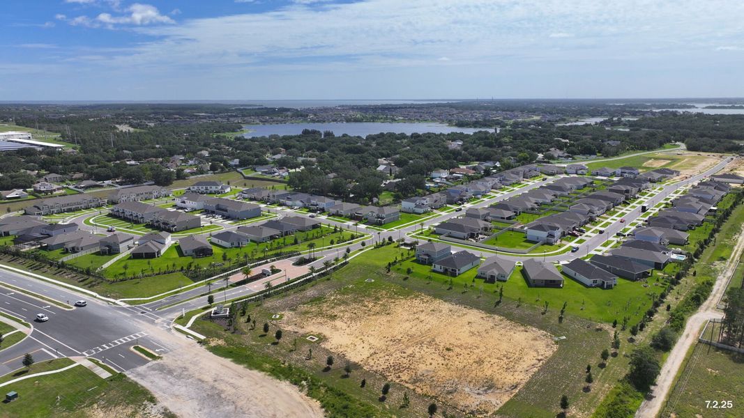 Aerial view of the Waterbrooke community in Clermont, FL, showing layout and nearby surroundings (Image 17). Aerial view of the Waterbrooke community in Clermont, FL, showing layout and nearby surroundings (Image 17).