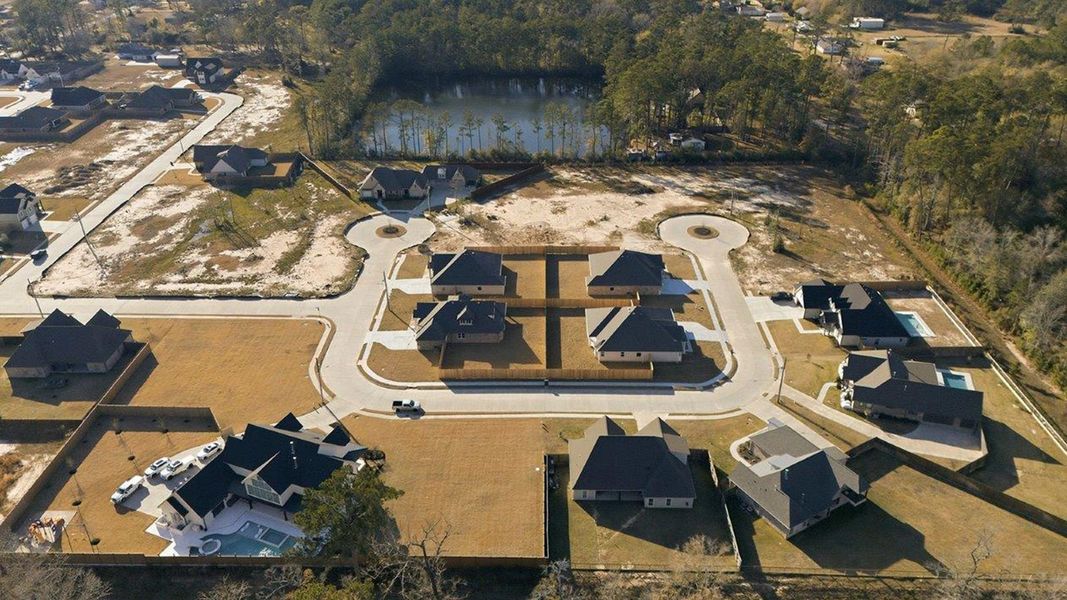 Aerial view of the The Woods community in Lumberton, TX, showing layout and nearby surroundings (Image 12).