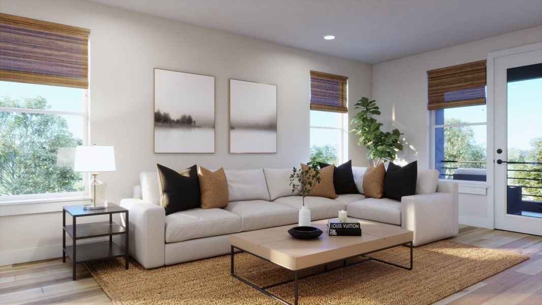 Furnished interior in a model home at Berkeley Villas in Denver (Image 6).