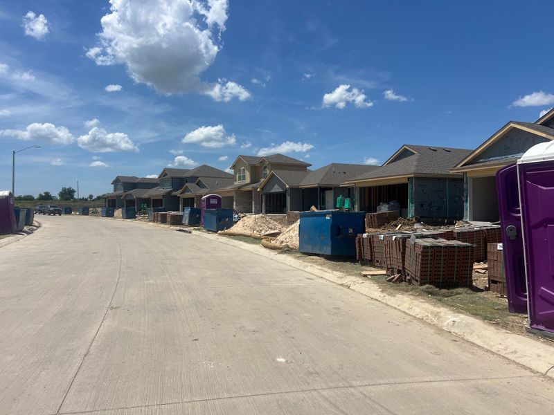 New homes under construction with modern designs in Monarch at the Meadows by D.R. Horton (Denton, TX). New homes under construction with modern designs in Monarch at the Meadows by D.R. Horton (Denton, TX).