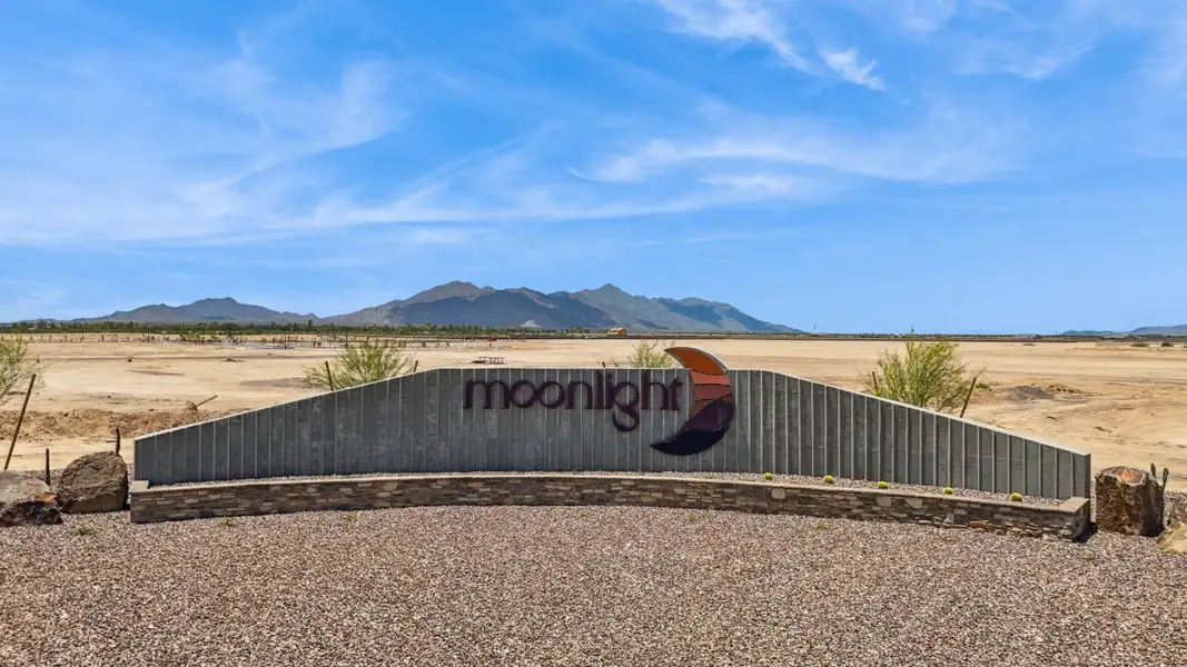 Entrance to the Moonlight community in Maricopa, AZ, featuring signage and landscaping (Image 1).
