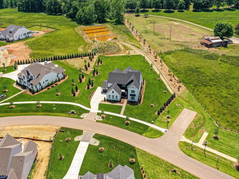 Aerial view of the Stephens Farm community in Huntersville, NC, showing layout and nearby surroundings (Image 7). Aerial view of the Stephens Farm community in Huntersville, NC, showing layout and nearby surroundings (Image 7).