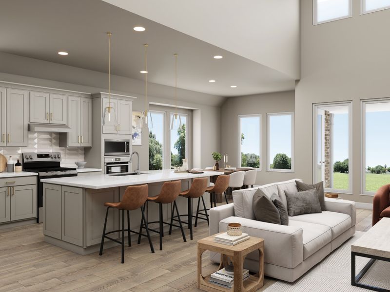 Furnished interior in a model home at Ellwood in Iowa Colony (Image 7).