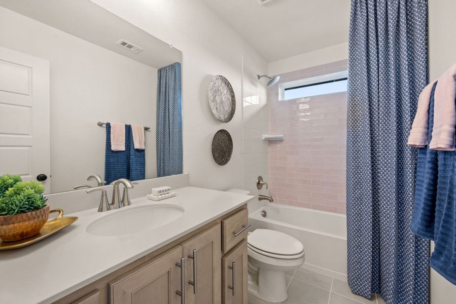 Furnished interior in a model home at Meadow Run in Melissa (Image 23). Furnished interior in a model home at Meadow Run in Melissa (Image 23).