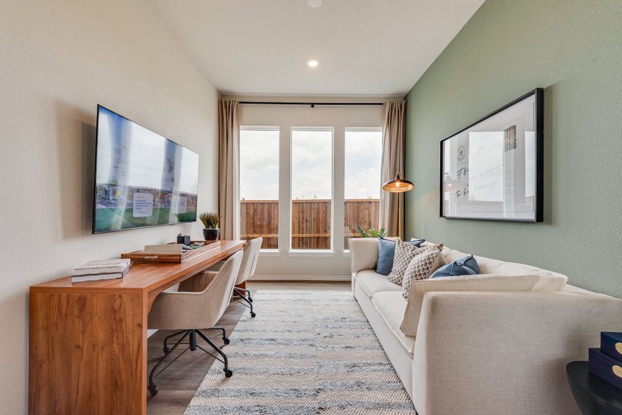 Furnished interior in a model home at Meadow Park at The Meadows in Krugerville (Image 8).