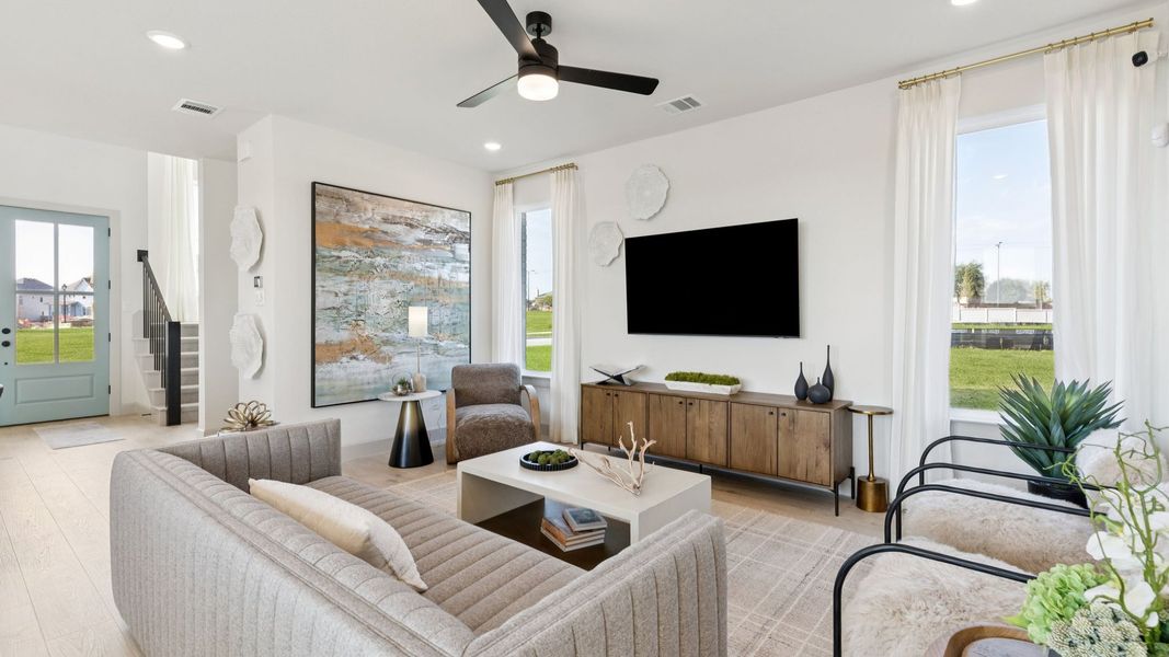 Furnished interior in a model home at Painted Tree - Woodland North in McKinney (Image 10).