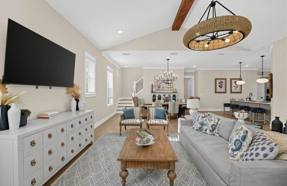 Furnished interior in a model home at King's Landing in Panama City (Image 7). Furnished interior in a model home at King's Landing in Panama City (Image 7).
