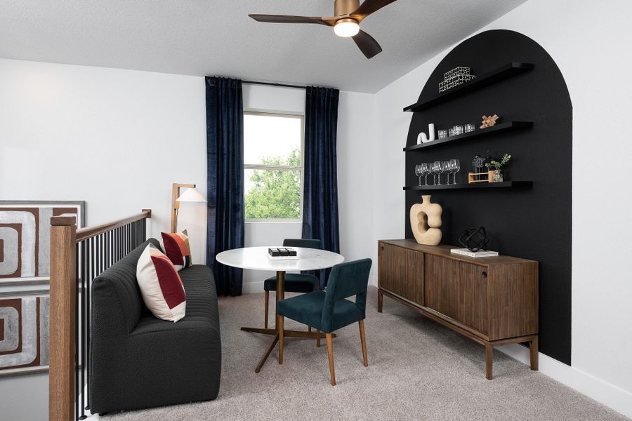 Furnished interior in a model home at Lariat in Liberty Hill (Image 18).