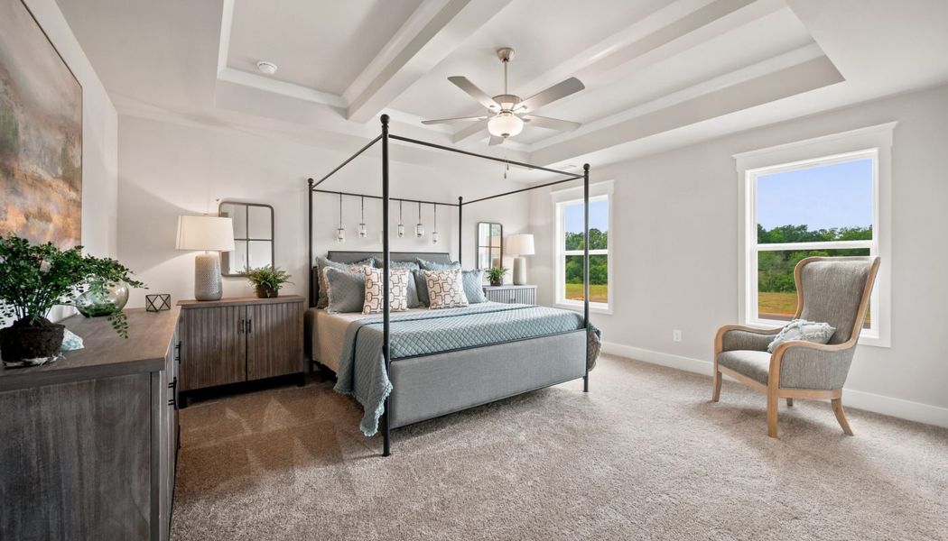 Furnished interior in a model home at Greenefield in Cartersville (Image 47).