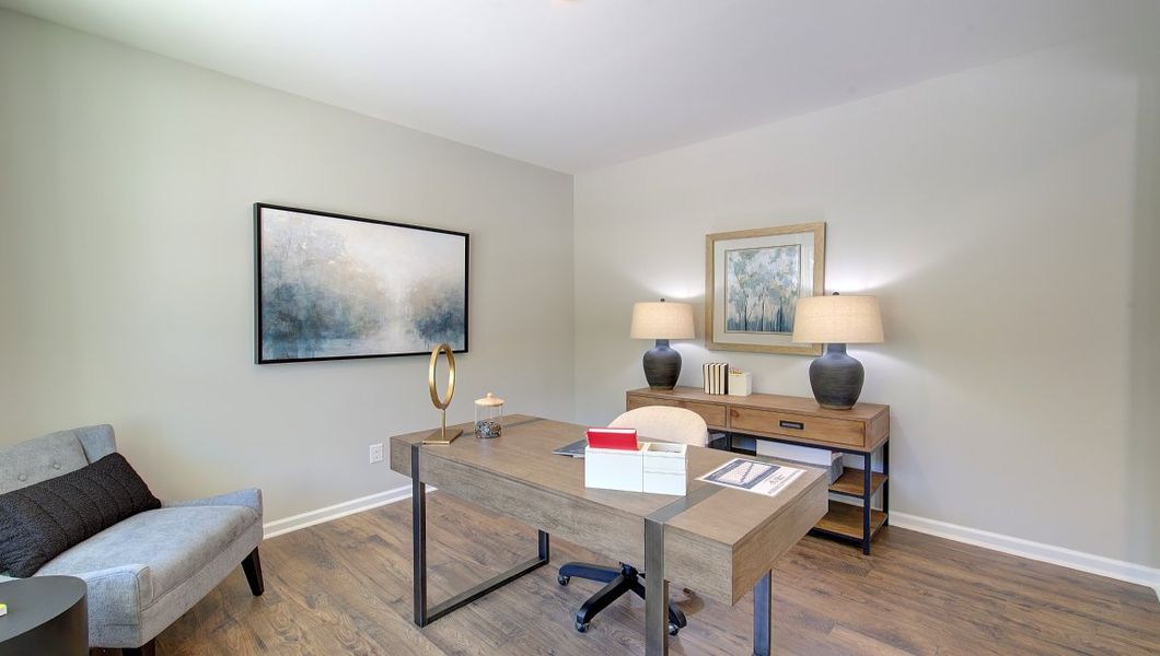Furnished interior in a model home at Rydele Heights in Weaverville (Image 11).