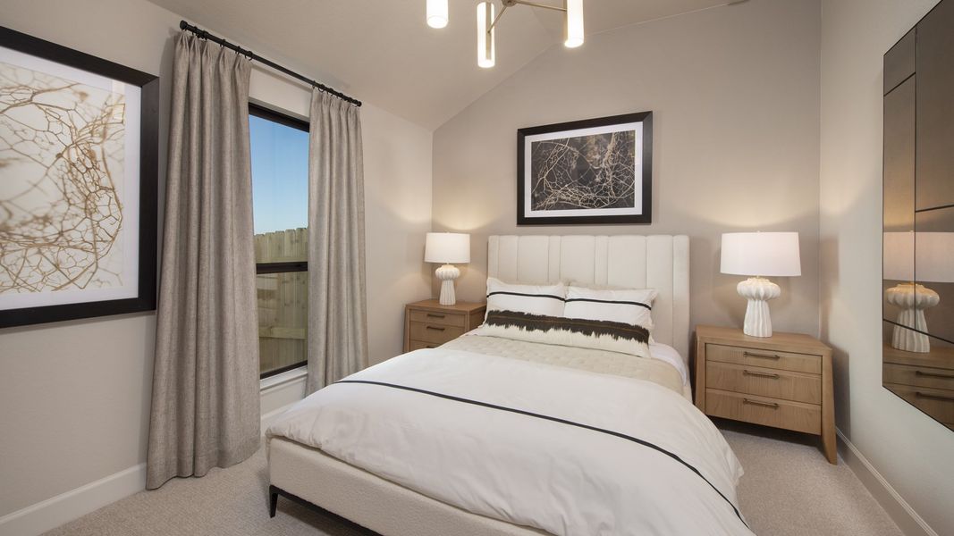 Furnished interior in a model home at Lariat 60' in Liberty Hill (Image 21).