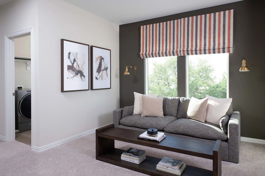 Furnished interior in a model home at The Farm in Allen (Image 12).