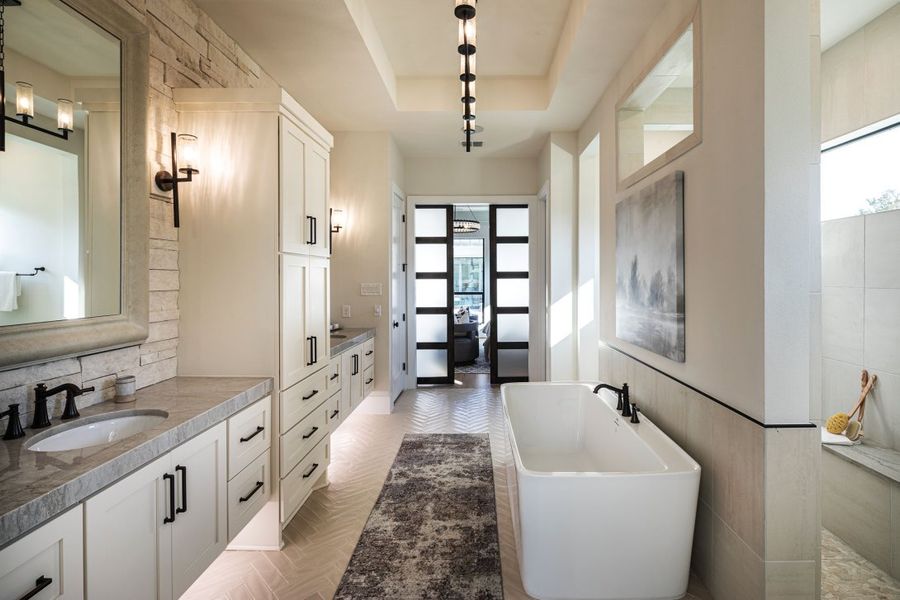 Furnished interior in a model home at Fulshear Run in Fulshear (Image 6).