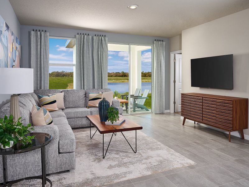 The Yellowstone great room modeled at Magnolia Bay.