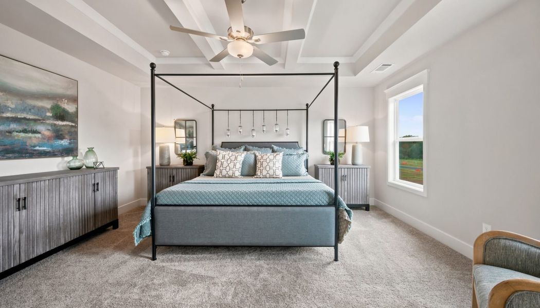 Furnished interior in a model home at Greenefield in Cartersville (Image 49).
