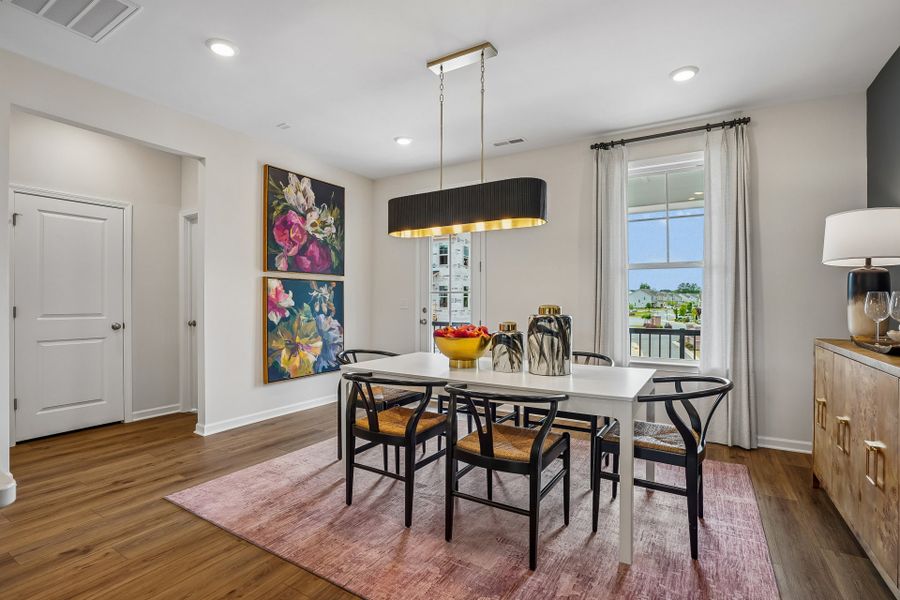 Furnished interior in a model home at South Lake Townes at Flowers Plantation in Clayton (Image 50).